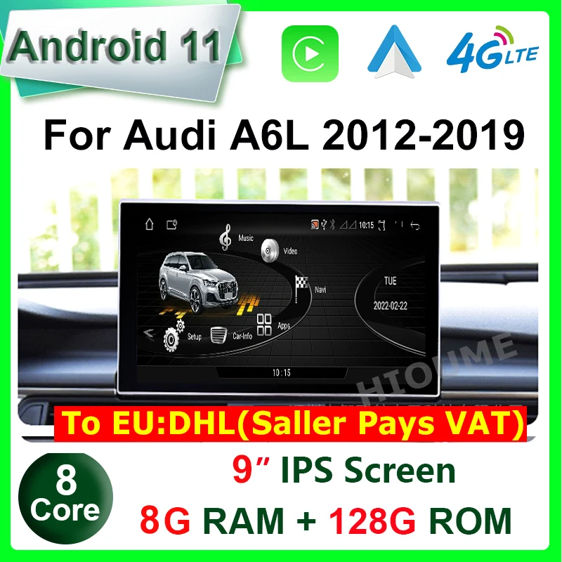 Автомобильный мультимедийный плеер 9 &quotAndroid 11 8 + 128G GPS-навигация Радио для Audi A6 A6L A7