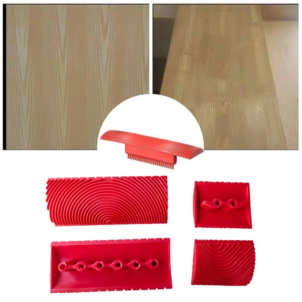 Rubber Wood Grain Paint Roller Painting Grain Pattern Tool Paint