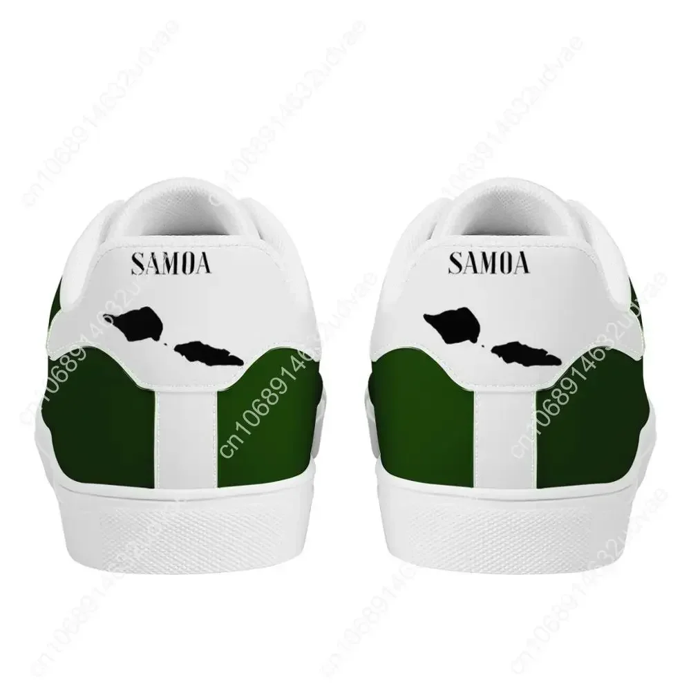 Green Flat Sneaker America Polynesian Tribal Golden Samoa Map Print Custom Man Comfort Walking Sport Shoes Women Running Shoes