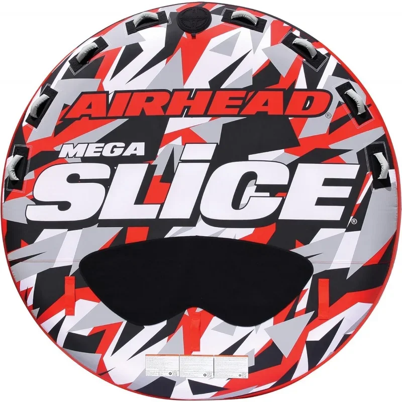 

Airhead mega slice towable 1-4 rider tube for boating and water sports, heavy duty full nylon cover with zipper, EVA foam pads,