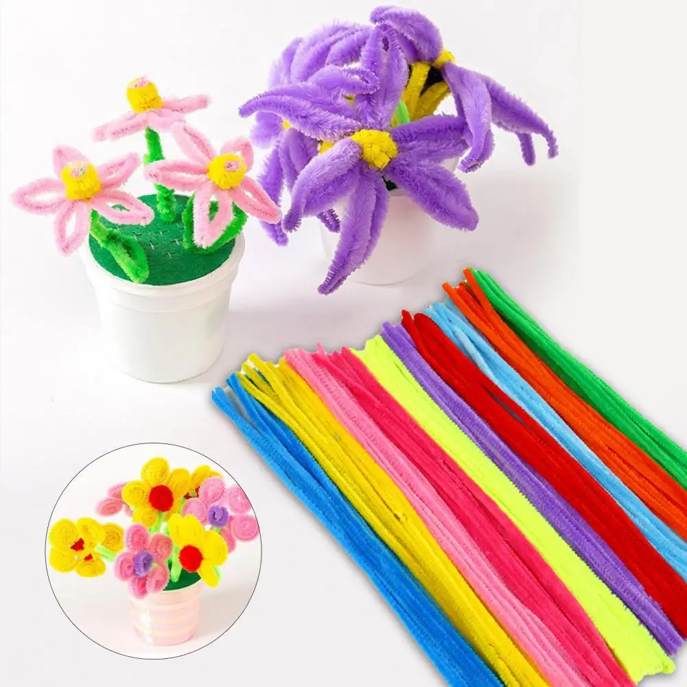 

Стебли синели для рукоделия, Оцинкованная железная проволока для рукоделия, цветные стебли синели для рукоделия, 100 шт., мягкие для дома