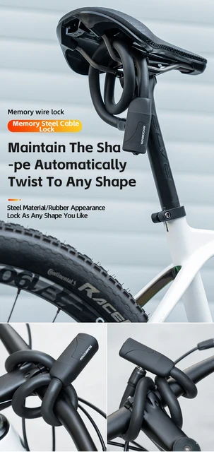 Lucchetto Per Bicicletta A U + Cavo In Acciaio - 2 In 1, Antifurto, Con Supporto - Foto 3