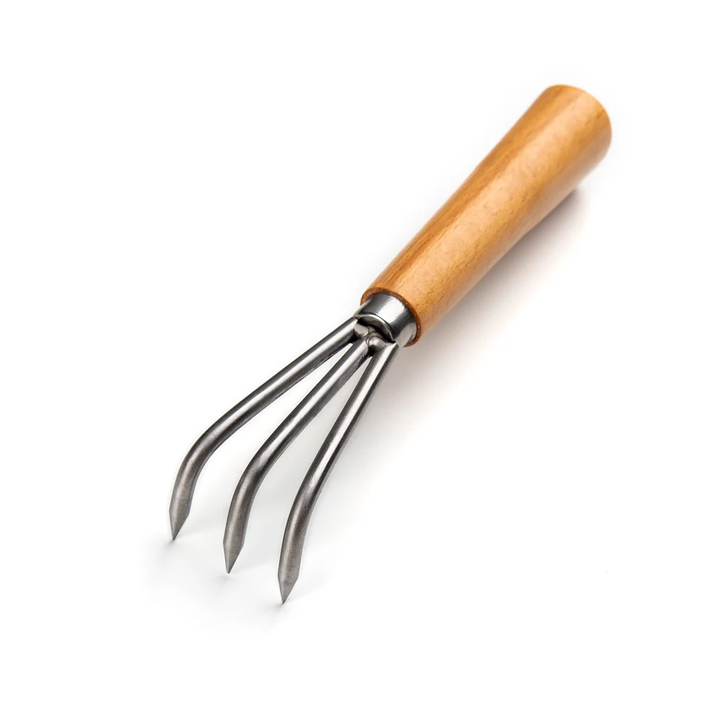 Bonsai tools hook 23 cm (9") wooden handle stainless steel hook garden tools