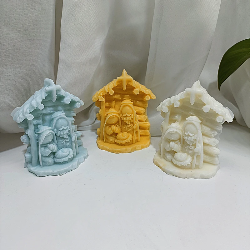 Abstract Holy Family Nativity Soap Mold Handmade Silicone Mold Present for Family Members Friends for Festivals DIY Wax Tool