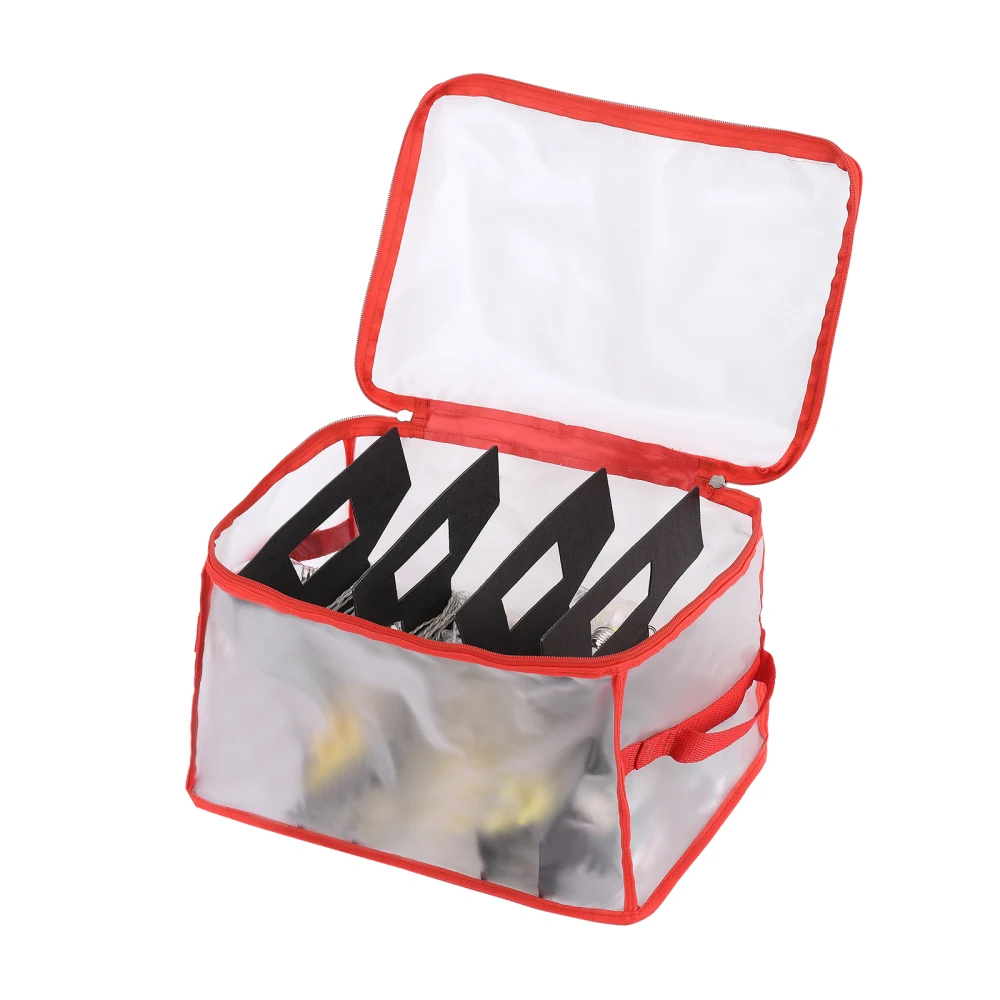 Storage Box With Zipper Handles Frosted Transparent PE For Christmas Lights Xmas Gift Wrap Storage Organizer Home Decoration
