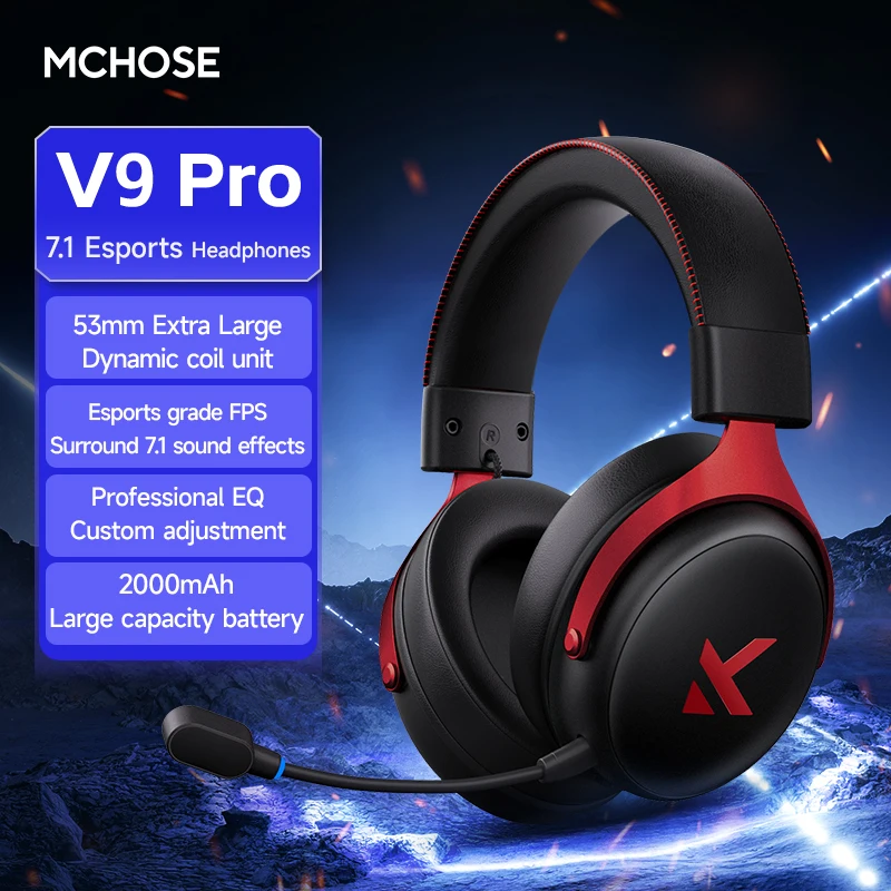 سماعة الألعاب MCHOSE V9 Pro 7.1 Surround Sound موس...