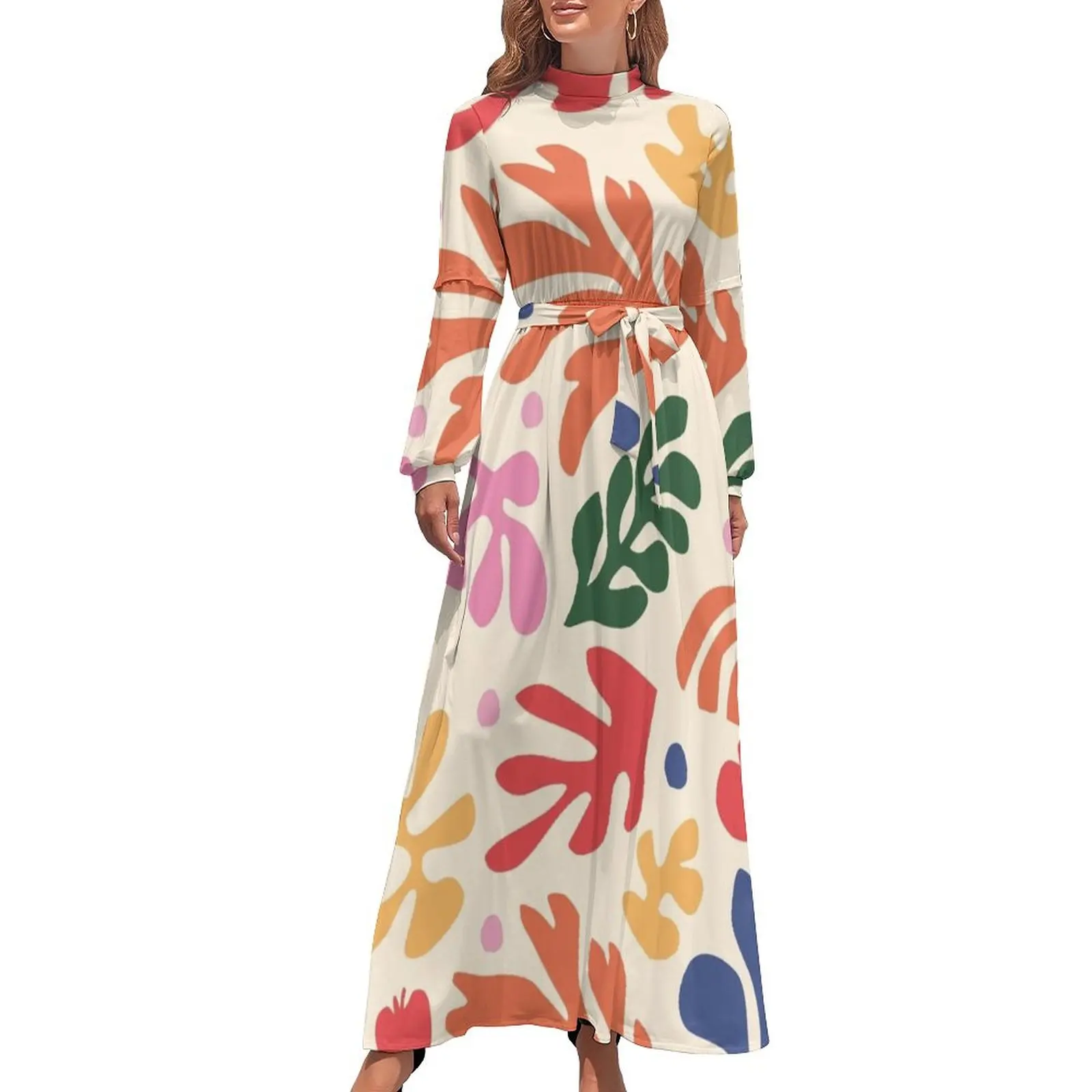 thumbnail image 1 of Vestido largo con follaje inspirado en la selva tropical de Matisse, vestidos cortos sexys, vestidos de noche atrevidos para mujeres, 1 of 5