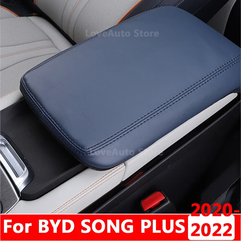 

Car PU Leather Armrest Box Leather Cover Foreskin Central Armrest Storage Box for BYD SONG PLUS DM-i EV 2021 2022 Accessories