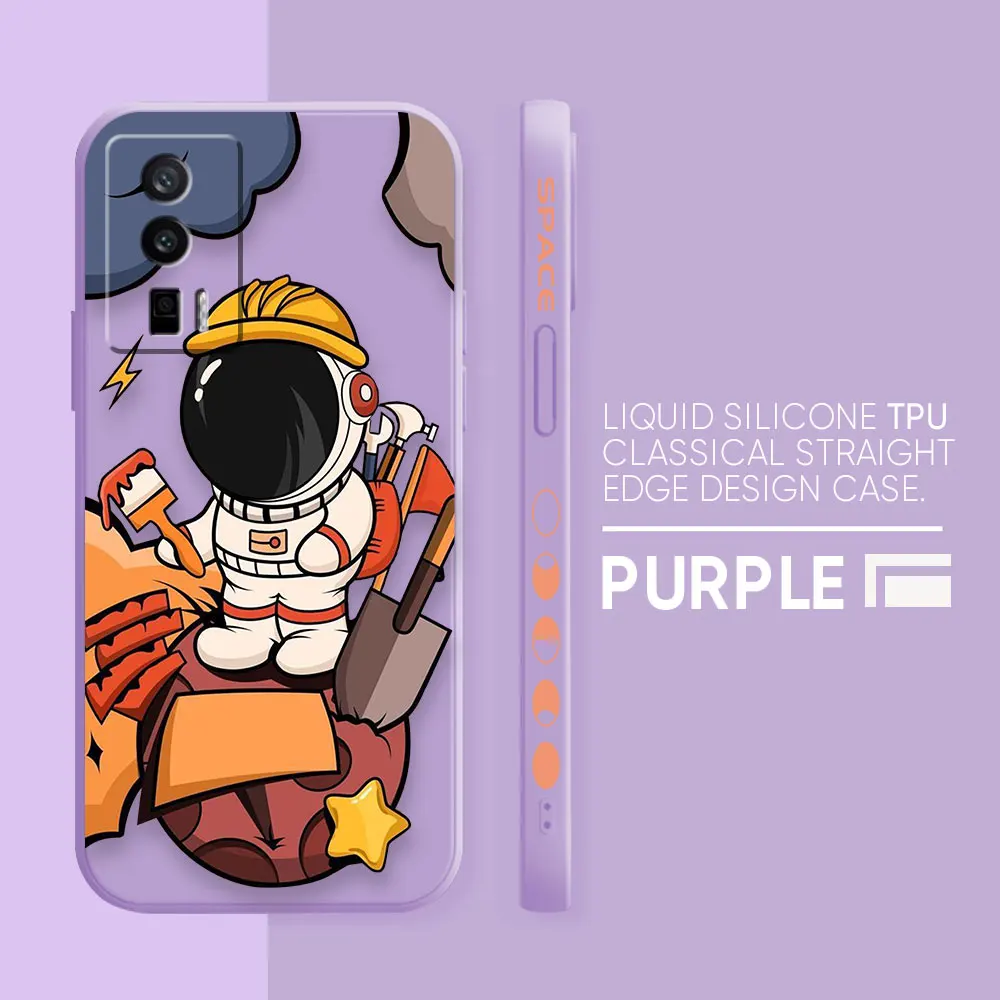 thumbnail image 1 of Case For Redmi K60E K50 K40S K40 K30 K20 10C 9 8A 8 10 Pro 4G 5G Colour Simple Liquid silicone Case Cartoon Space Astronaut, 1 of 5