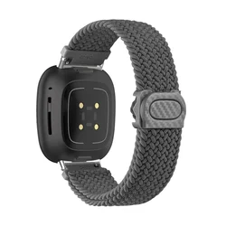Nylon Loop Braided Strap - Lightweight and Durable Sports Band for Fitbit sense 2 (Gray)