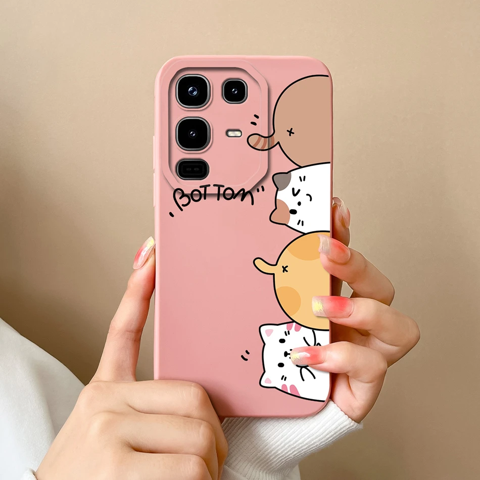 Cartoon Cute Design Phone Case - Full Protection Soft Liquid Silicone Back Cover Bumper