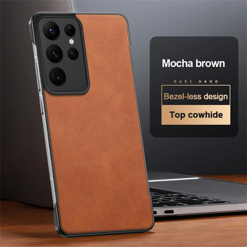 Ultra Thin Frameless Leather Business Case with Slim Lens Protection