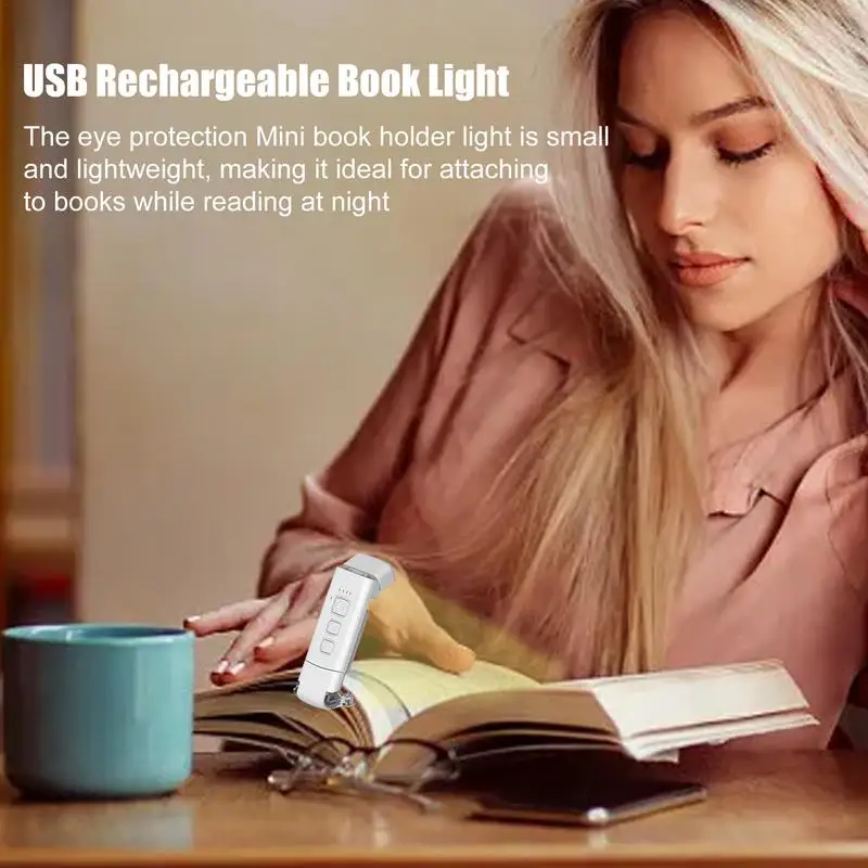 

14 LED Clip On Book Light 3 Colors 8 Brightness Usb Rechargeable Eye Protection Night Light Light Bookmark Read Light Night Lamp