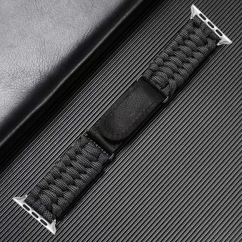 SAVIOR SURVIVAL GEAR Nylon Watch Band Compatible with Apple Watch 42mm/44mm/45mm/49mm  (iWatch Series 8/7/6/5/4/3/2/1/SE) - Adjustable Sport Loop Replacement Apple  Watch Band (Gray - L) 