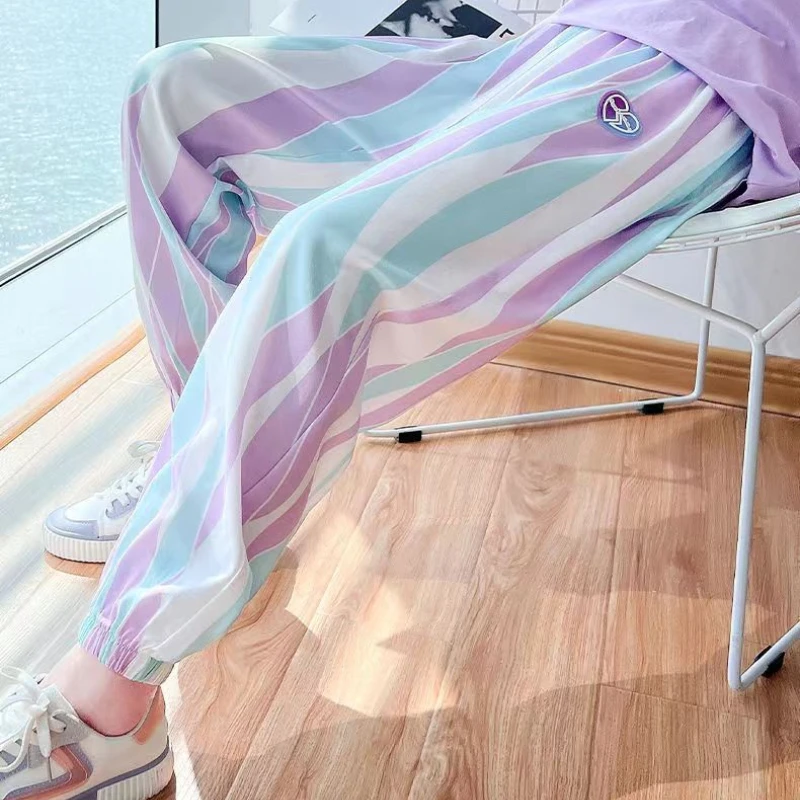 

2022 Summer Girls Pants Teen Girls Clothing Gradient Fashion Mosquito Pants Girls Chiffon Wide Foot Casual Pants