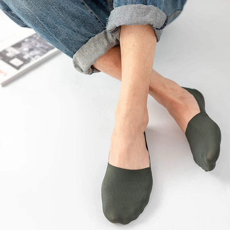 3 쌍 남성 여름 통기성 보이지 않는 보트 양말 미끄럼 방지 남성 얼음 원활한 실리콘 얕은 발목 로우 컷 짧은 쇼 양말 없음