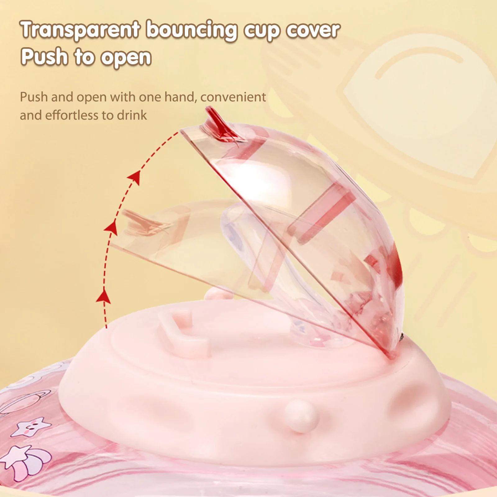 Ufo Shape Plastic Cup Summer Cute Water Bottle With Rope 550Ml