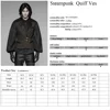 PUNK RAVE New Steampunk Black Brown Striped Men's Waistcoat Gothic Leather Decoration Retro Palace Men Vest Emo Visual Kei 6