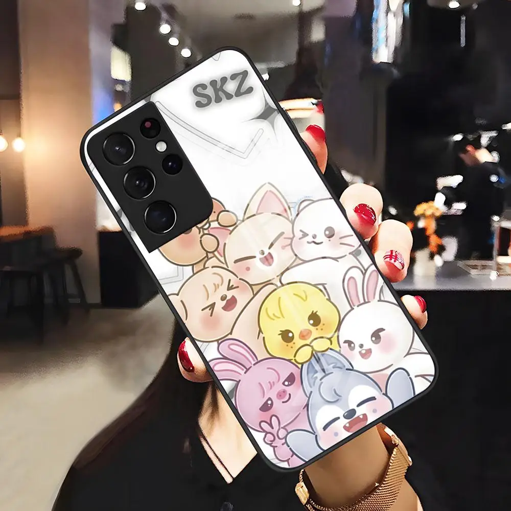 Kpop S-Stray-Kids Shockproof Glass Phone Case Cover