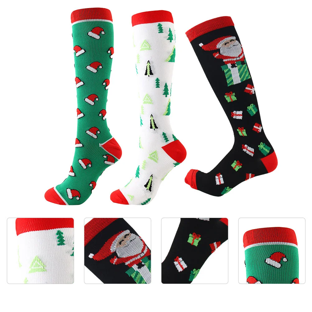 

3 Pairs Breathable Socks Christmas Compression Stocking Sport Stockings Ordinary