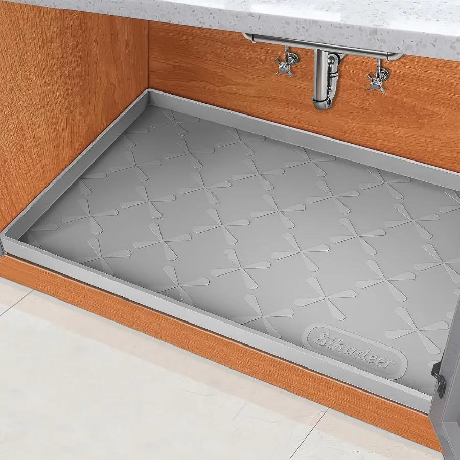 Vangostella Tappetino Silicone Sotto Lavello 63,5x48,3 Cm - Impermeabile Con Bordo Rialzato, Antigoccia Per Cucina E Bagno