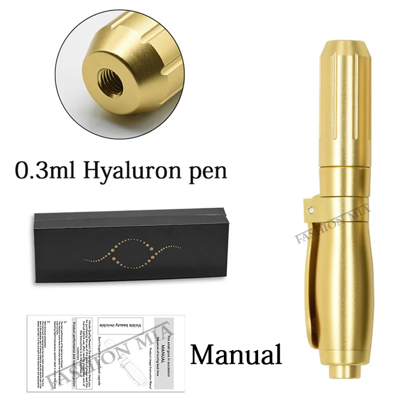 0.3/0.5ml gold Hyaluronic Pen Hyaluronic Acid pen lip filler injection Pen Massage Atomizer Anti Wrinkle Water Syringe Needle