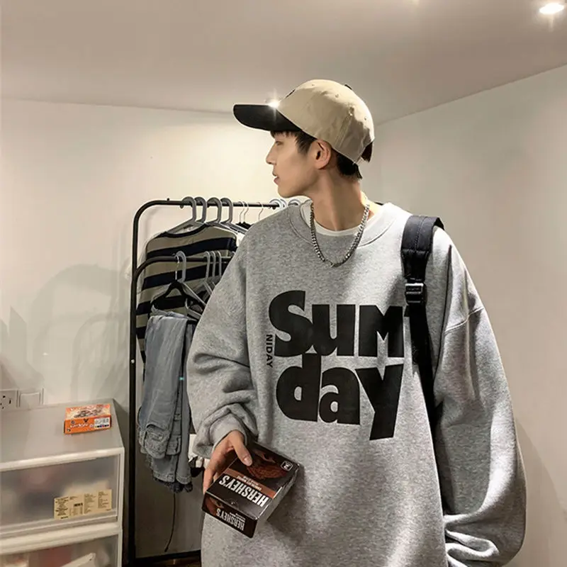 

American Trendy Street Men and Women Autumn/Winter Personalized Letter Printed Round Neck Sweater Couple Loose Casual Top y2k