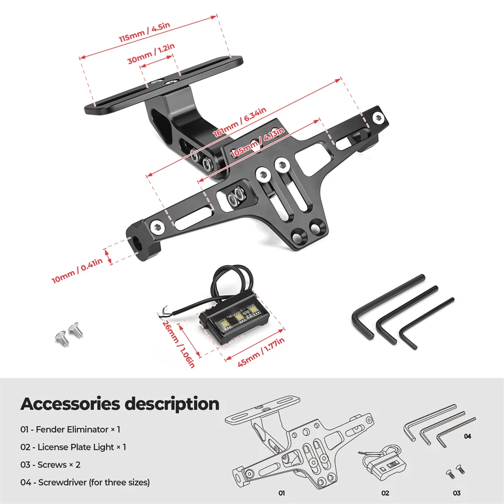 Universal Motorrad Kennzeichen Halter Halterung Aluminium Eingestellt  Winkel Hinten Lizenz Platte Für BMW R1200GS F800GS F700GS - AliExpress