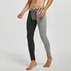 Men Thermal Underwear Fashion Patchwork Color Cotton Long Johns Sexy Bulge Pouch Men Legging Tight Pajama Bottom Sleep Pants 5