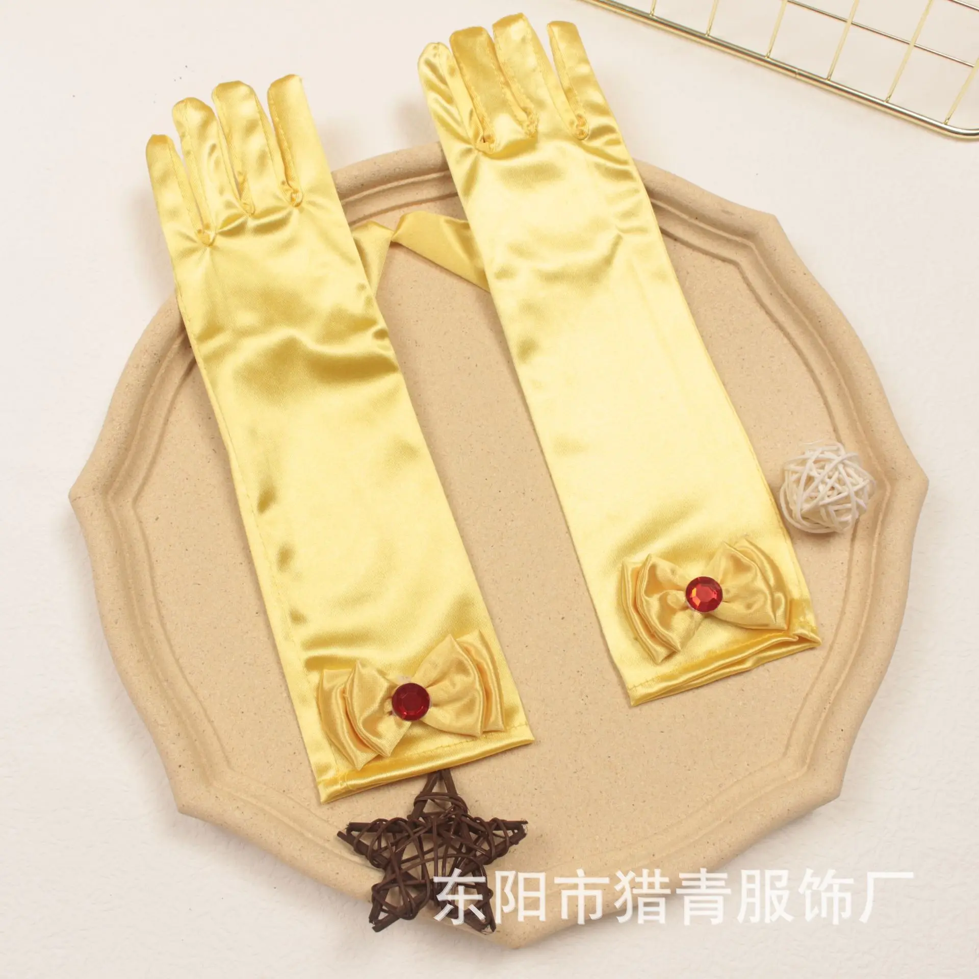 Girls Princess Accessories Satin Bow Elsa Cinderella Gloves for Costume Children Birthday Halloween Party Cosplay Gift princess accessories set,girls satin gloves