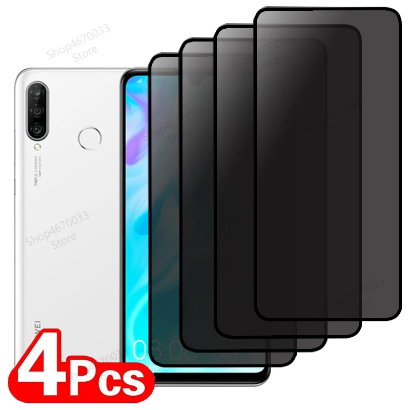 4pcs Antispy Tempered Glass For Huawei P30 P40 P20 Lite P20 Pro P50