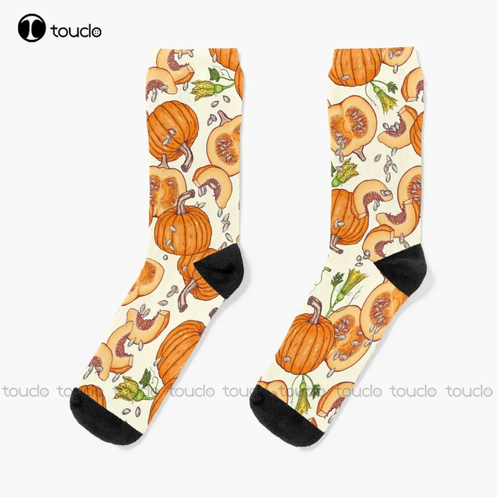 

Lucky Autumn Pumpkin Pattern Socks Halloween Men'S Socks Street Skateboard Socks Christmas New Year Gift Custom Gift Cartoon