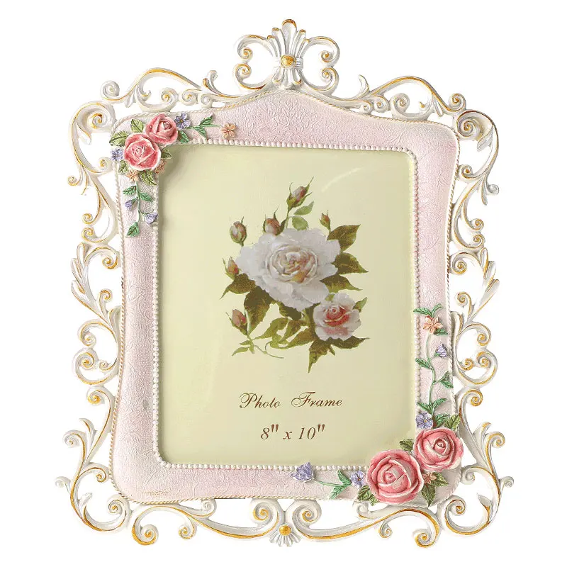 

Pastoral Painted Resin Photo Frame, Room Decoration Gift Table Picture Frame,Wedding Photo Frame