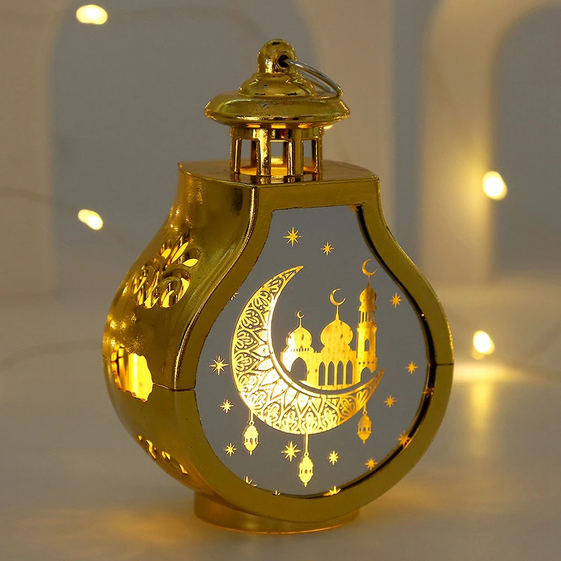 Ramadan Kareem Led Lantern Light Eid Mubarak Ornaments Decoration for Home 2024 Islamic Muslim Party Supplies Eid Al-Fitr Gift