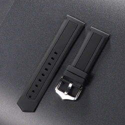Silicone Universal Watch Band Strap - Sport Replacement Rubber Bracelet - 18mm (Black)