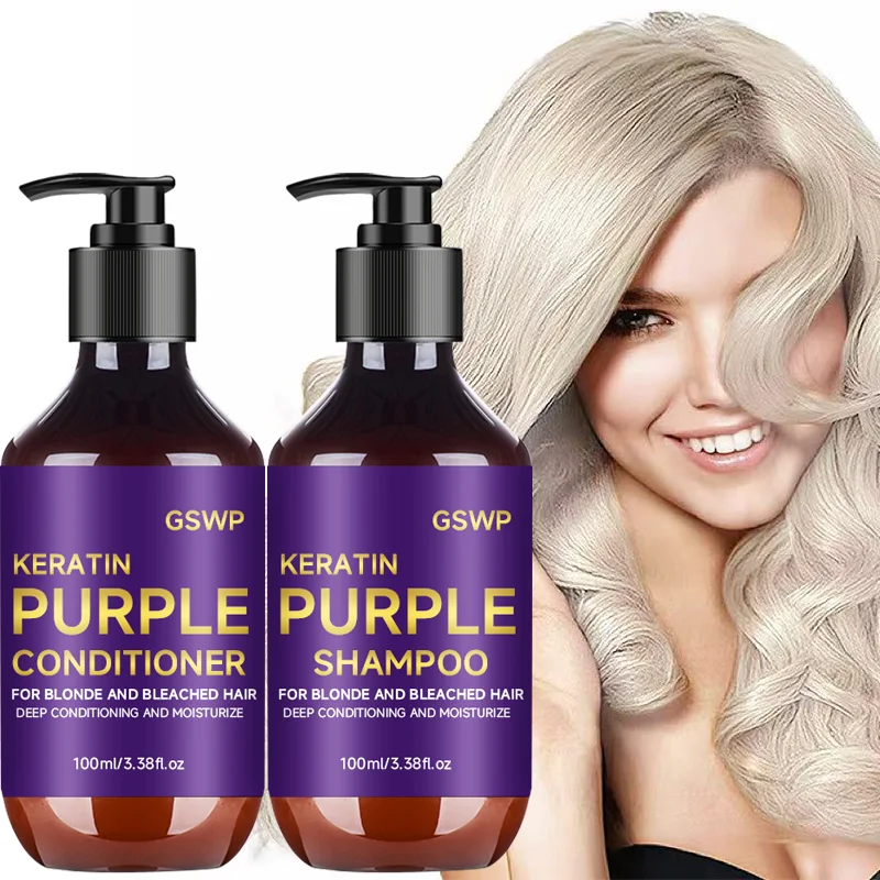 Lila Shampoo Und Conditioner Set Für Blondes Und Graues Haar_voghion.com