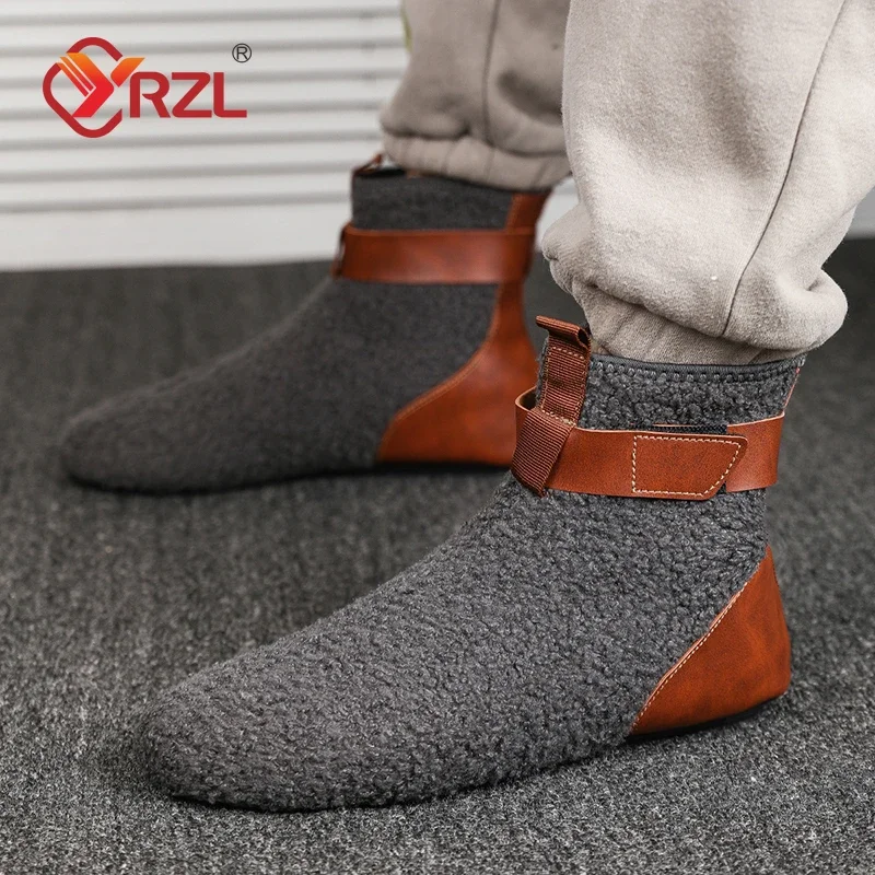 YRZL Men Shoes Winter Male Boots Men's Warm Slipper Flats Soft Non-slip Man Casual Shoes Comfortable Home Indoor Slippers Men — view 3