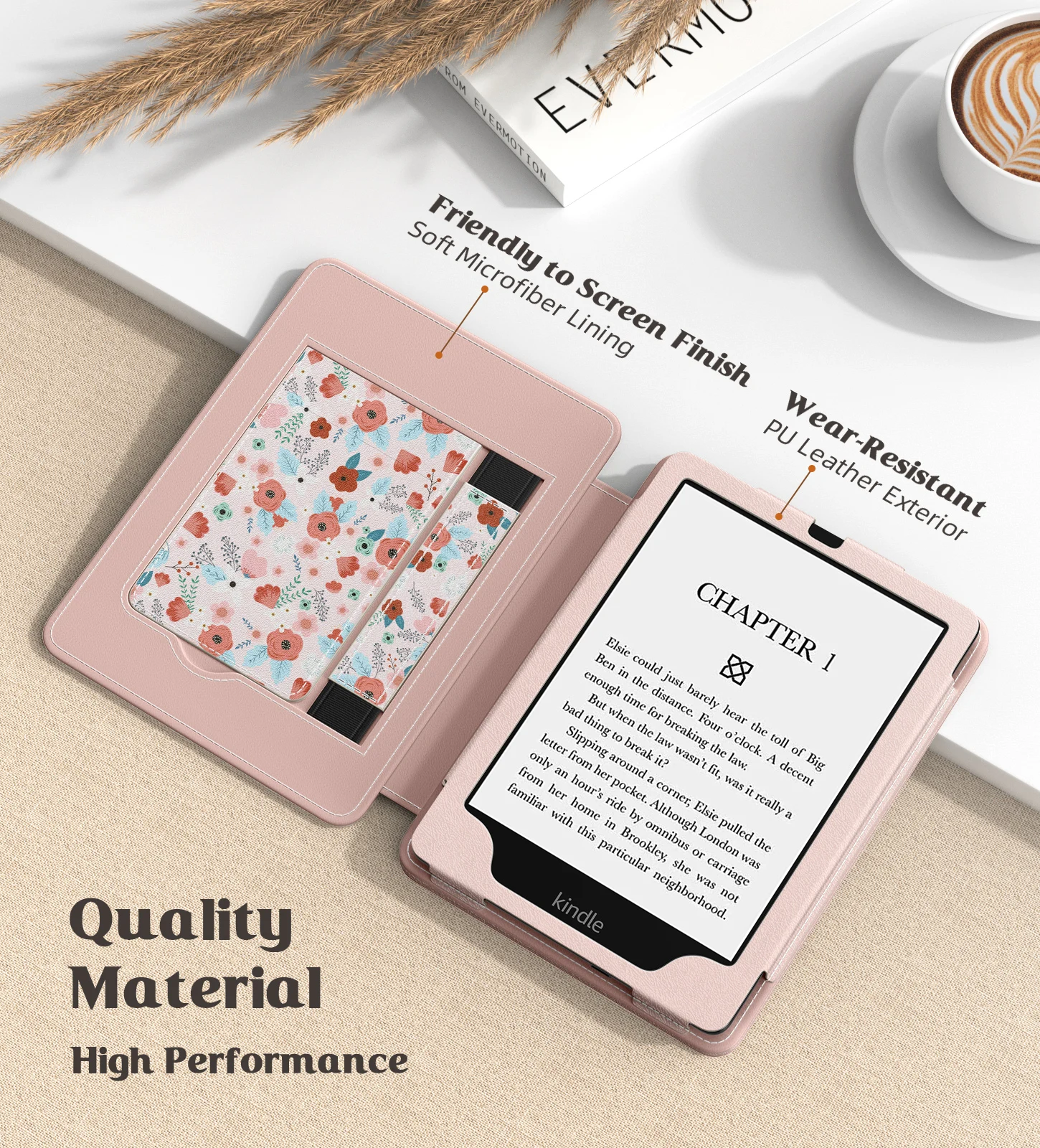 Sleek PU Leather Protective Cover for Kindle Paperwhite and Kindle Colorsoft Signature Edition