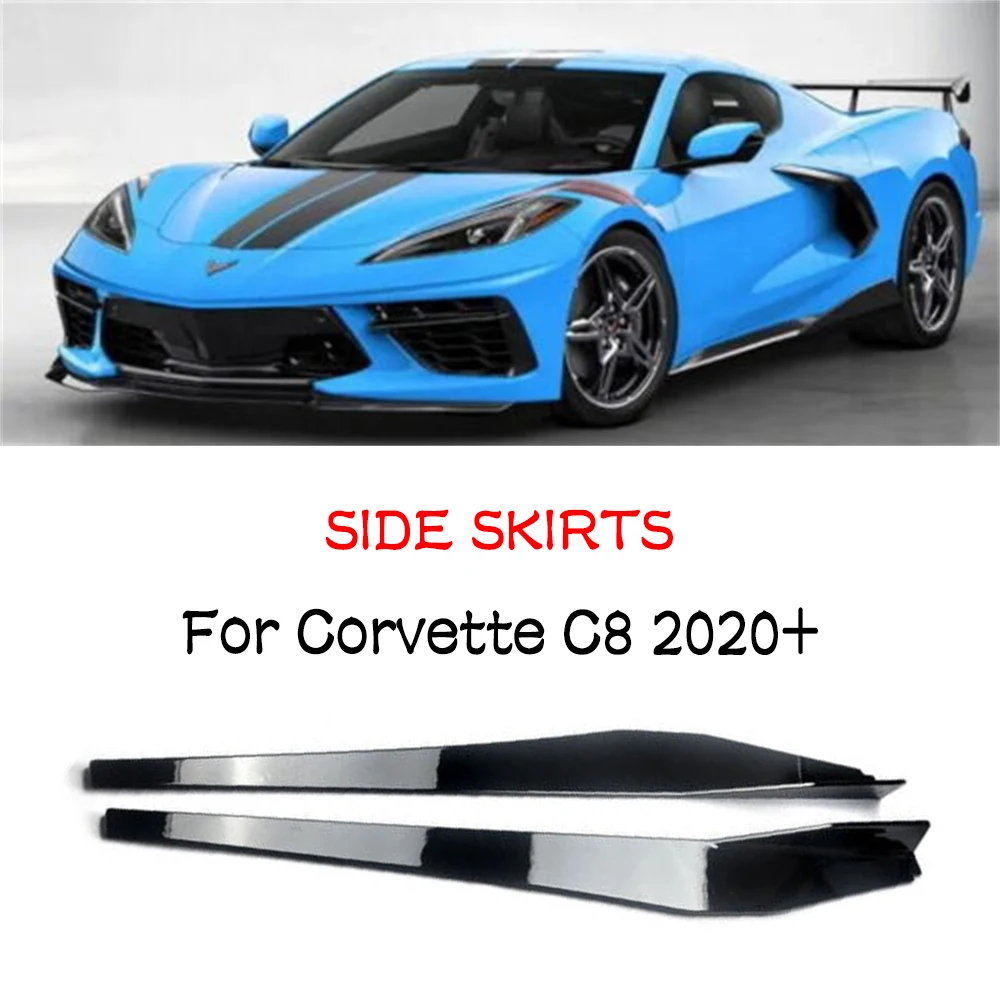 5VM Style Side Skirts Extension Lip For Corvette C8 2020-2024 Accessories Car-style Car Exterior Parts Auto Modification Tools