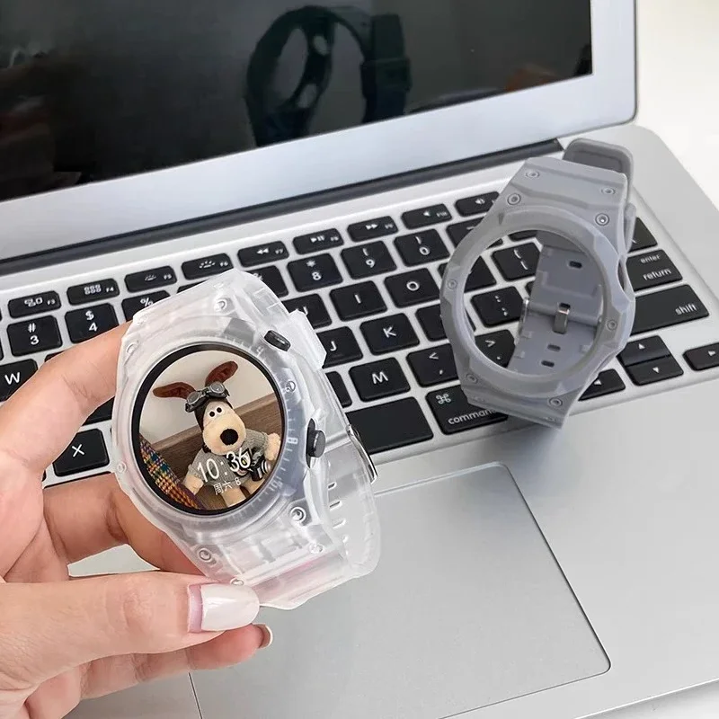 Enhanced Silicone Strap with PC Case for Smartwatch Sport Loop Band Bracelet