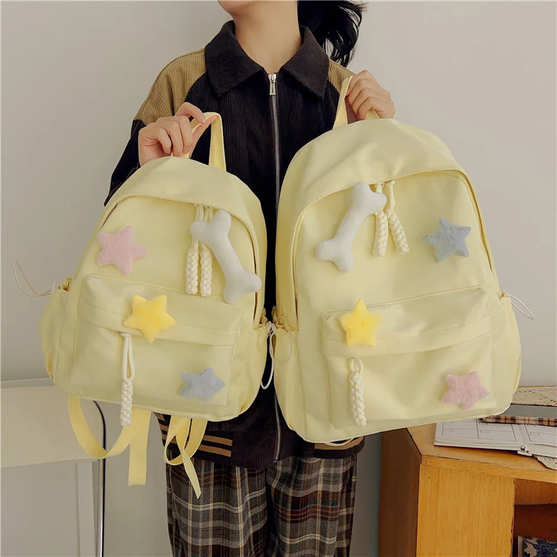 Women's Backpack 2024 New Accessories Decoration Large Capacity Solid Color Simple Fashion Mochila
