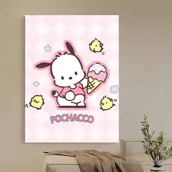 P - Pochacco Dog Canvas Art Print | Modern Frameless Wall Decor for Living Room & Bedroom (Z4)