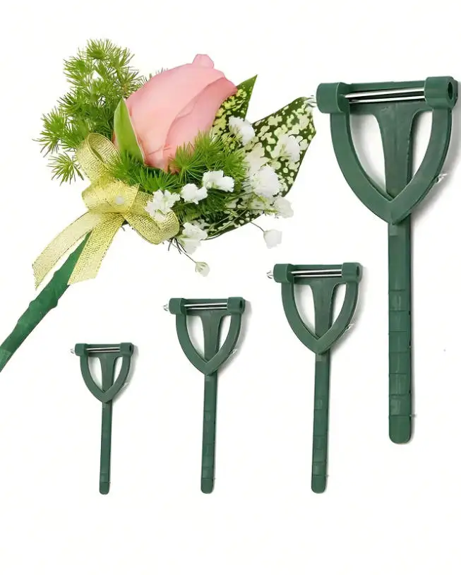 신랑 신부 결혼식을 위한 10/20Pcs 삼각형 브로치, DIY 코사지 핀, 웨딩 버튼홀 꽃 핀, 고급 부케 홀더