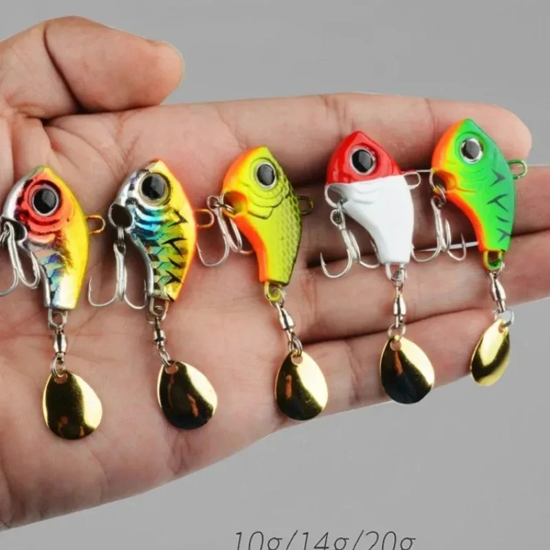 Leurre métallique vibrant spinner BRAVMACK 5 pièces avec paillettes pour pêche en mer et leurres artificiels