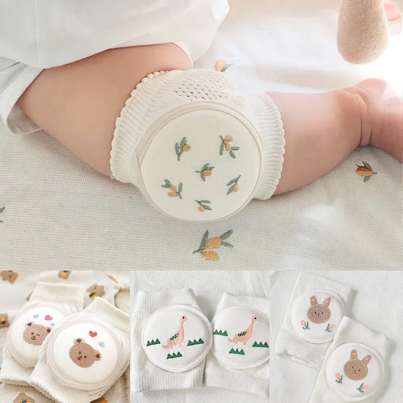 Children Leg Warmers Knee Protector 2pc Baby Cartoon Knee Pads Cotton Mesh Crawling Elbow Toddler Protector Safety Infant Kneepad Leg Warmer Kids Cushion Legging