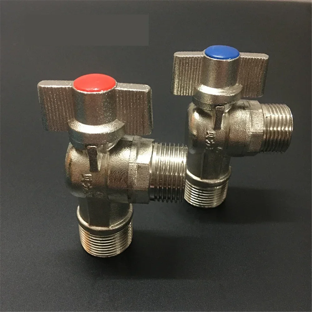 4 Points Full Copper Large Flow Ball Core Angle Valve Gas Water Heater Cold And Hot Water Full Open Diameter Triangle Valve