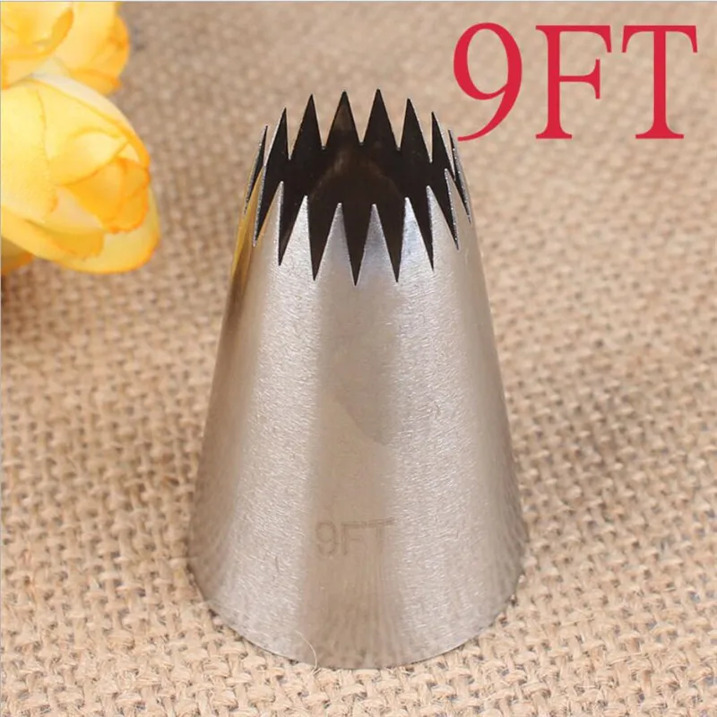 Stainless Steel Icing Piping Nozzle Tips 9FT Cookie Cake Cream Fondant Nozzle Tubes Cake Decorating Tools