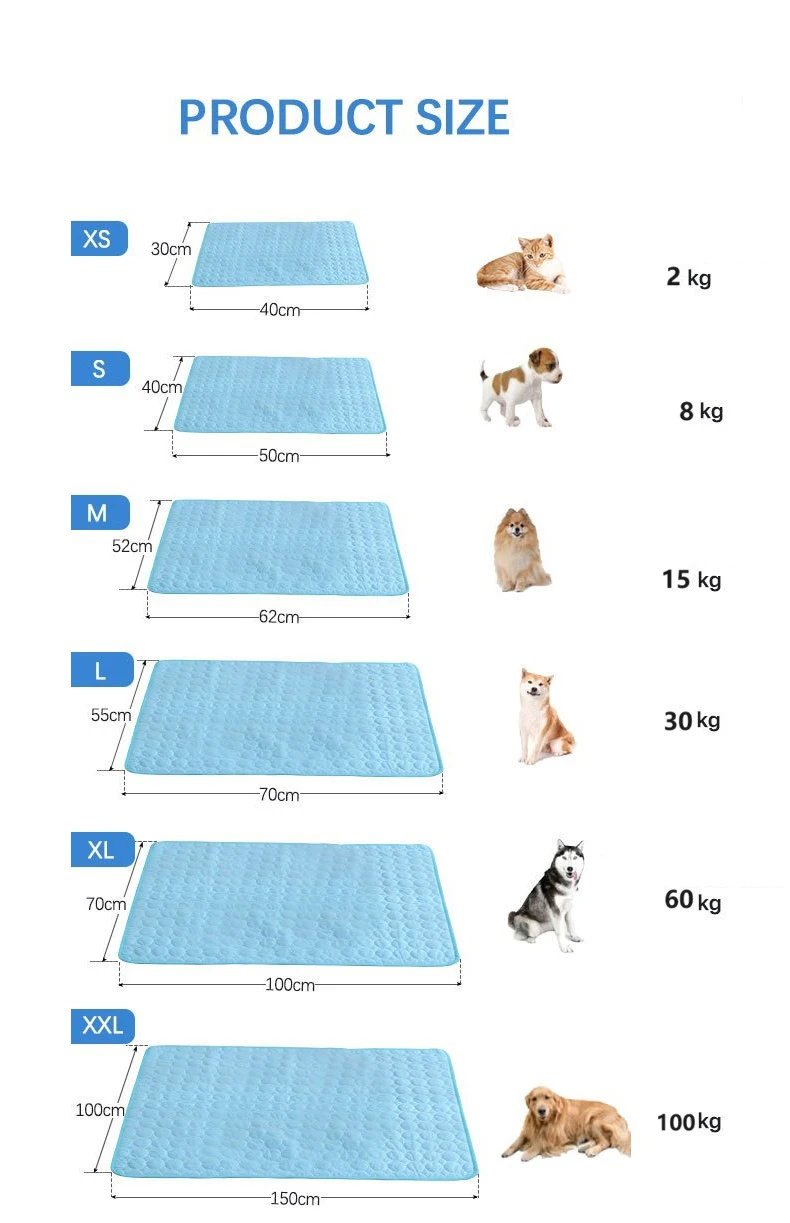 Title 1, Summer Dog Bed Cooling Ice Silk Mat Pet Cat Sof...