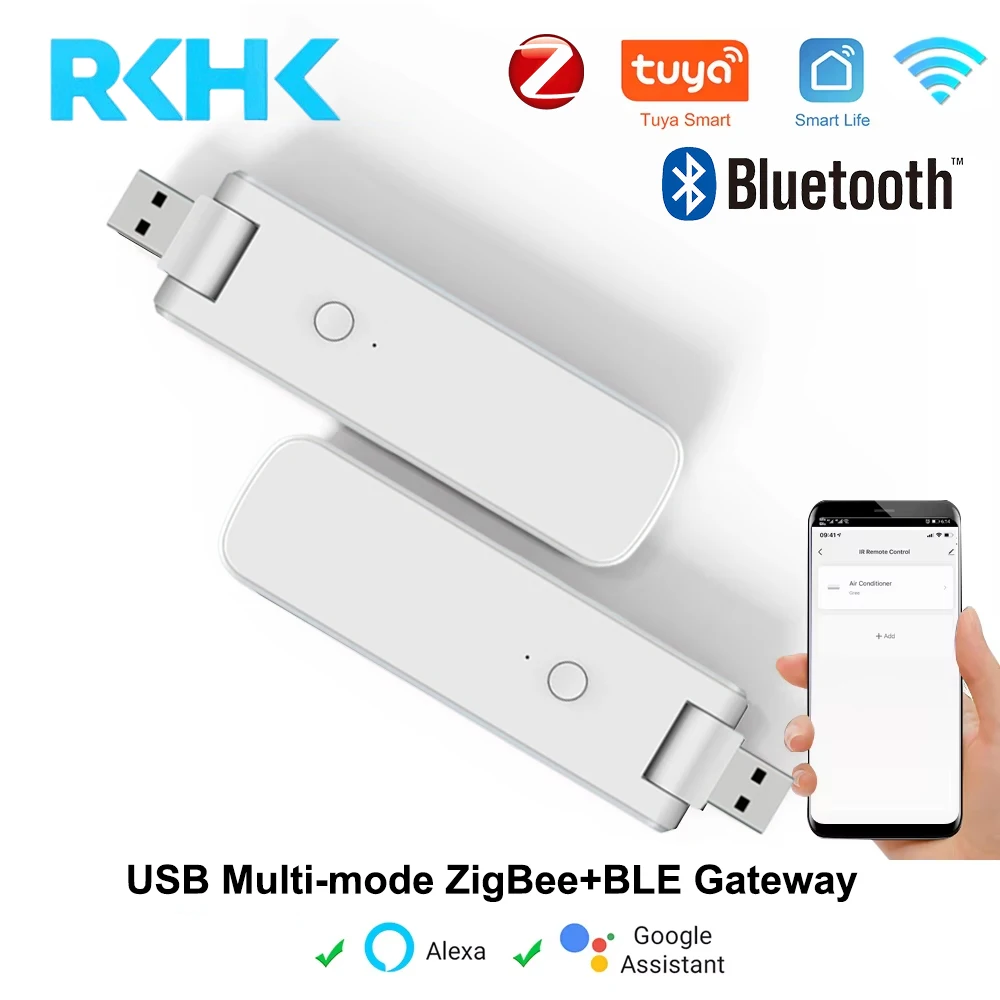 블루투스 메시 + 지그비 3.0 멀티 모드 USB 무선 게이트웨이 허브 투야 스마트 홈 라이프 앱 음성 제어 (알렉사, 구글 홈 지원)