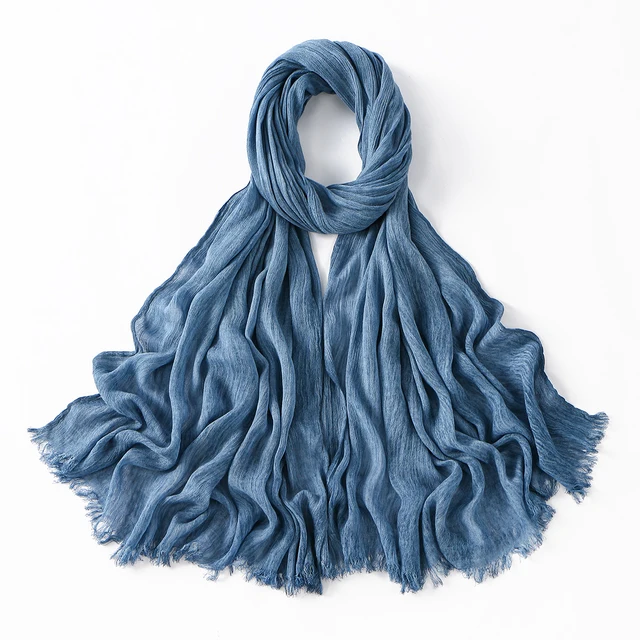 Écharpe Hijab Royan en coton froissé pour femmes musulmanes, châles longs et doux islamiques, enveloppes courtes à pampilles, accessoires Bufanda